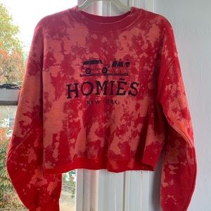 Hand Tie Dyed Crop Sweatshirt